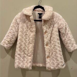 Girls Size 5 Light Pink Calvin Klein Jeans Fur Coat Jacket